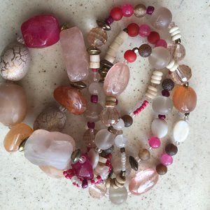 Chico's  Multi-Strand Pink Beaded Bracelet